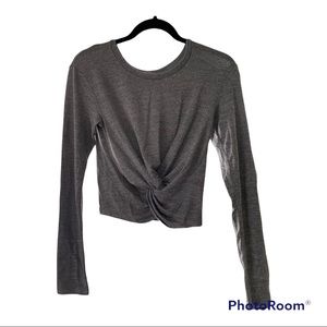 Aritzia Wilfred Free Grey Twist Knot Top